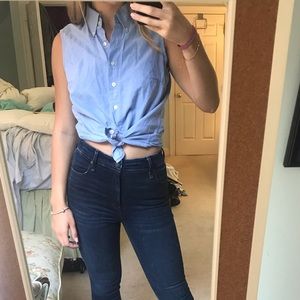 Sleeveless button down